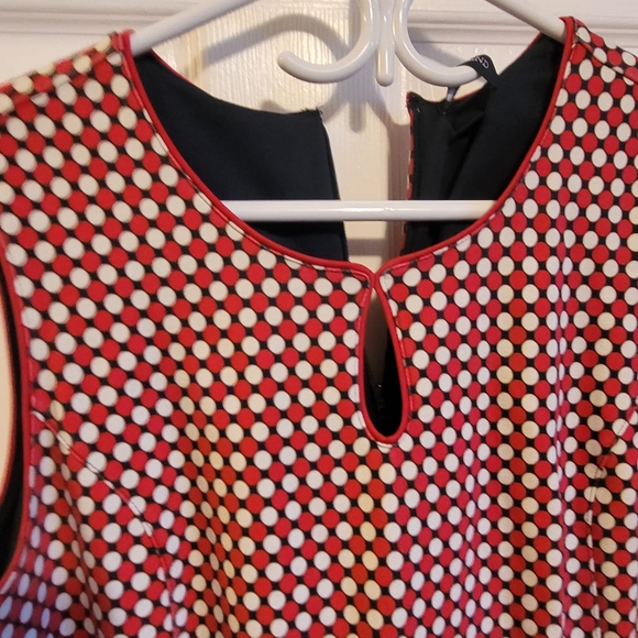 Lands' End midi fitted dress size 16 red and white polka dot - Picture 6 of 14